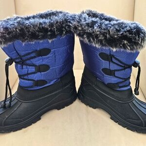 Apex Kids Blue and Black Faux Fur Winter Boots